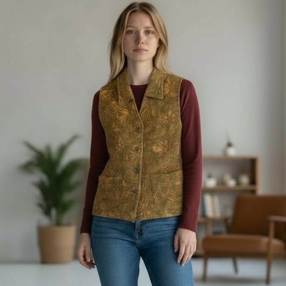 Vintage Ivy Tapestry Floral Vest